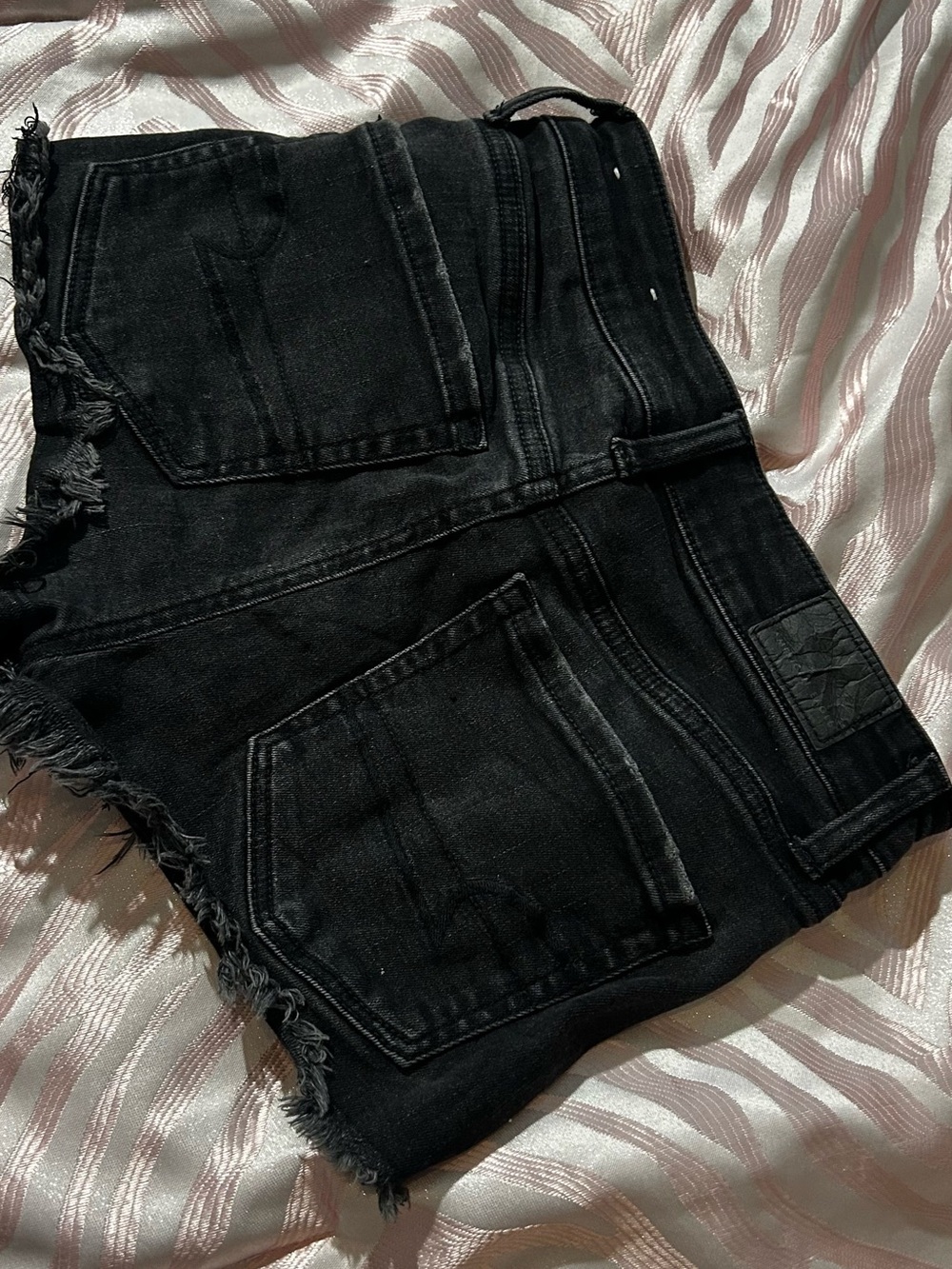 American Eagle Outfitters Black High-Waisted Denim Shorts